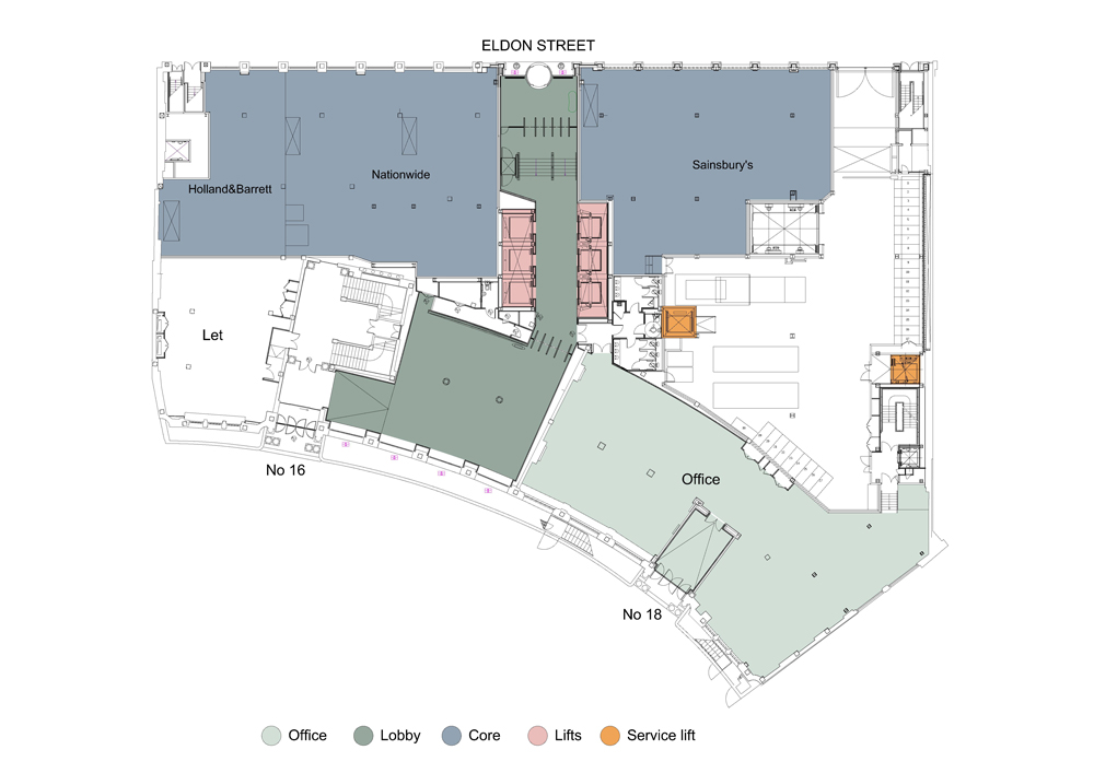 Parkhouse ground floor plan showing the building layout and residential spaces